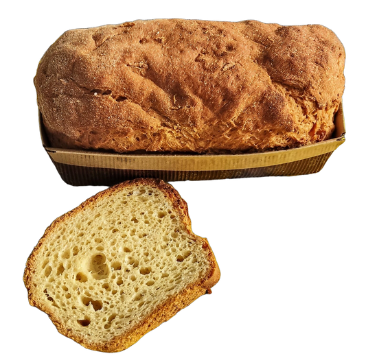 Brioche dorado de mantequilla y arroz integral germinado de Germina Natura, hogaza alargada