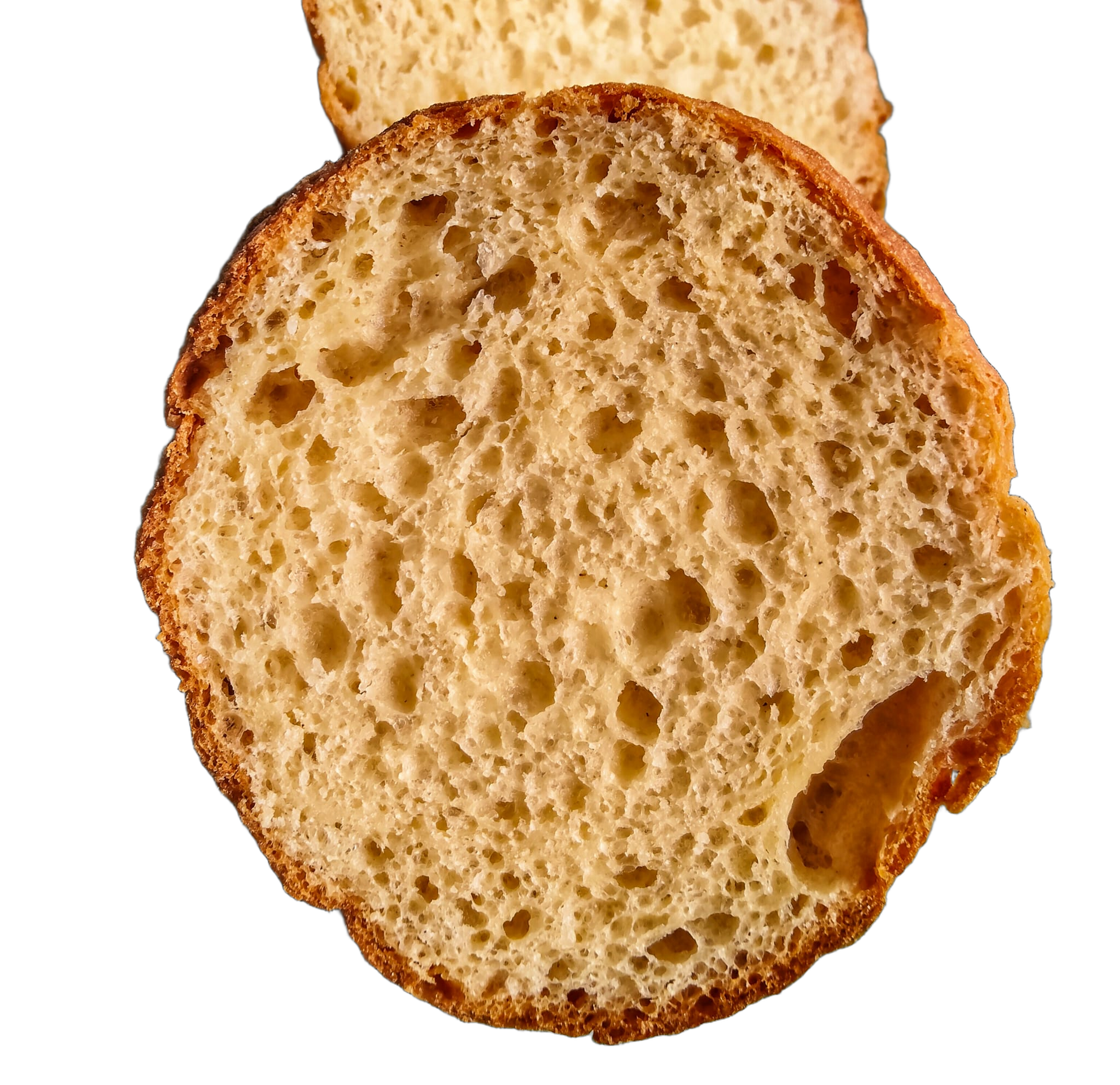 Dos panes de hamburguesa tipo brioche dorados y redondos de Germina Natura