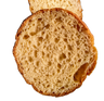 Dos panes de hamburguesa tipo brioche dorados y redondos de Germina Natura
