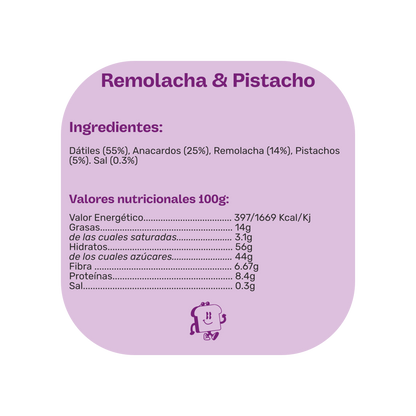 Información nutricional barrita remolacha natruly