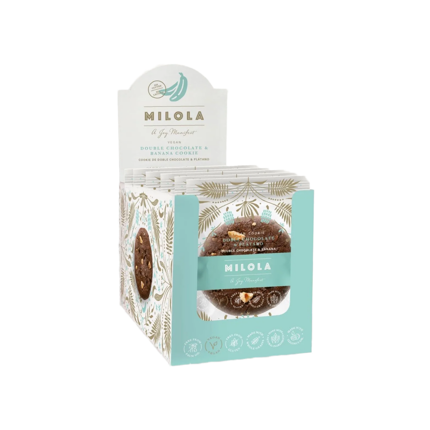 Cookie doble chocolate plátano sin gluten Milola